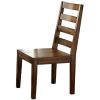 Tobacco Oak Finish Solid wood Industrial Style Kitchen Set of 2 Dining Chairs Ladder Back Chairs Dining Room Furniture