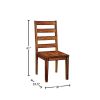 Tobacco Oak Finish Solid wood Industrial Style Kitchen Set of 2 Dining Chairs Ladder Back Chairs Dining Room Furniture