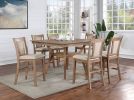 Transitional Set of 2 Counter Height Chairs Natural Tone And Beige Solid wood Chair Padded Leatherette Upholstered Seat Kitchen Dining Room Furniture