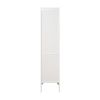 Tall Narrow Tower Freestanding Cabinet with 2 Shutter Doors 5 Tier Shelves for Bathroom, Kitchen ,Living Room ,Storage Cabinet,White