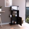 DEPOT E-SHOP Opal Kitchen Cart, Single Door Cabinet, Four Casters, Black